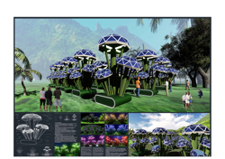 Mushroom Concept 75KW Capacity Elevated Solar Photovoltaic Panels